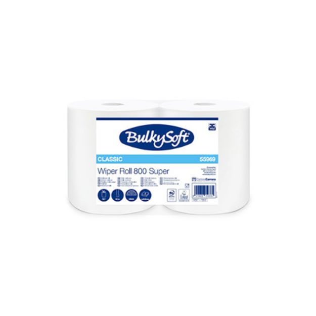 Immagine di BULKYSOFT BOBINA CELLULOSA 2 VELI - WIPER ROLL 800 SUPER (2pz)